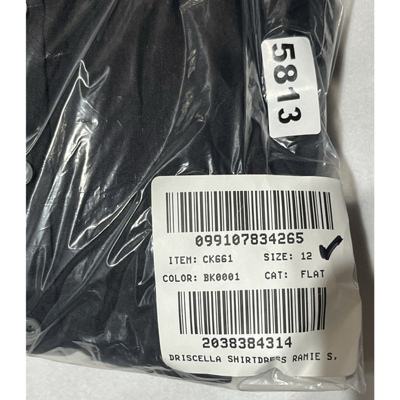 J Crew Cerise Shirt Dress in Ramie Size 12 Black Midi Ramie Lightweight Classic - Picture 12 of 12